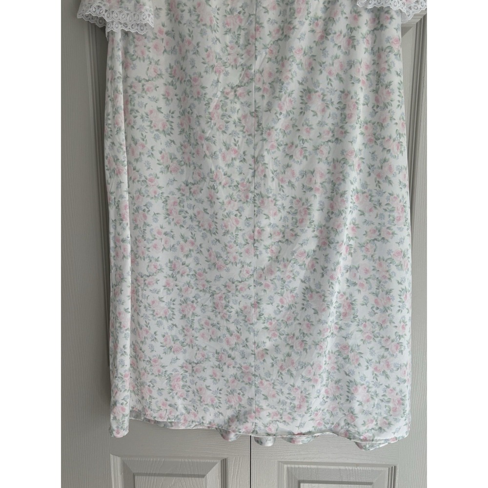 Vintage Miss‎ Elaine Floral Short Sleeve Night Gown Sleep Dress Size Large ILGWU - Picture 6 of 10